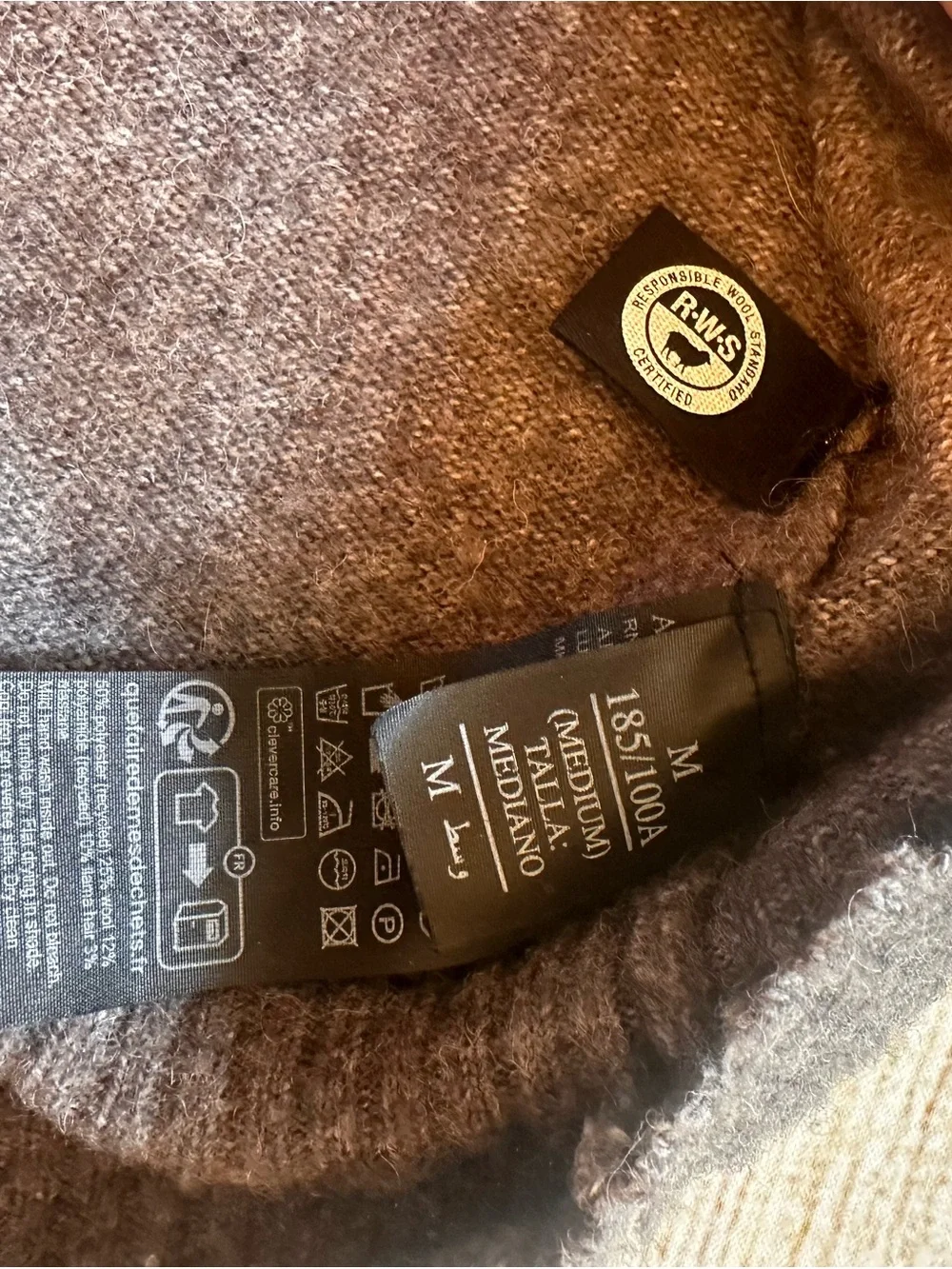 AllSaints Men’s Charcoal Grey Wool Blend Crewneck Sweater M